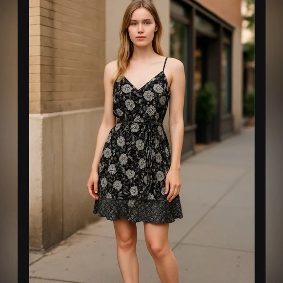 Lily Rose Black and White Floral Dress - Picture 1 of 6